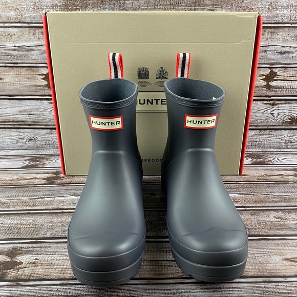 Hunter Original Short Play Rain Boot Luna/Gray sz7 - Picture 2 of 10